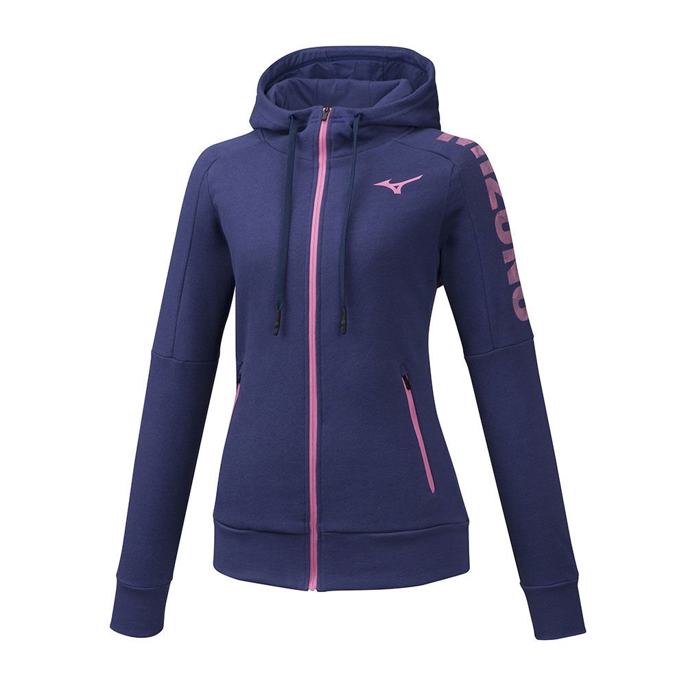 Sudaderas con capucha Mizuno Heritage Zip Mujer Azul Marino Ofertas HLTM-04285